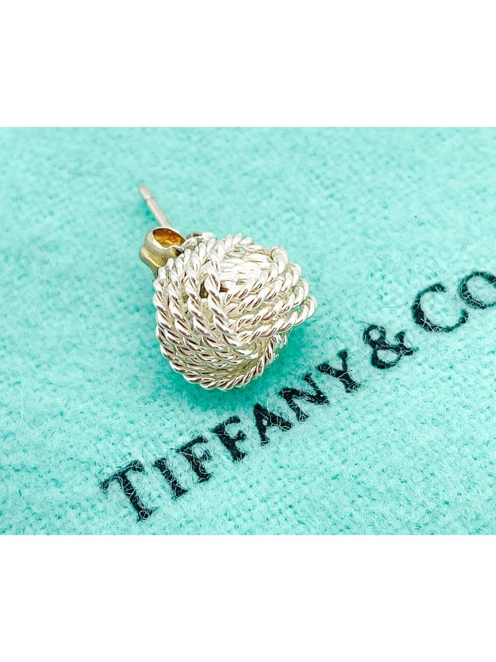 Tiffany & Co. Somerset Mesh Knot Stud Earring Sterling Silver Replacement